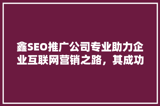 鑫SEO推广公司专业助力企业互联网营销之路，其成功之路