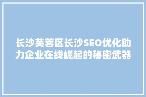 长沙芙蓉区长沙SEO优化助力企业在线崛起的秘密武器