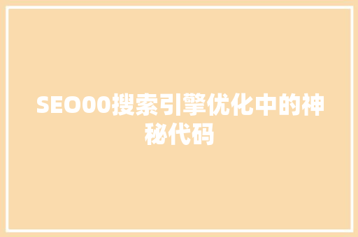 SEO00搜索引擎优化中的神秘代码