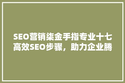 SEO营销柒金手指专业十七高效SEO步骤，助力企业腾飞