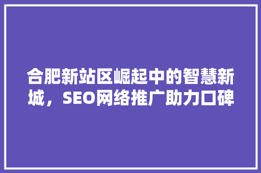 合肥新站区崛起中的智慧新城，SEO网络推广助力口碑传播