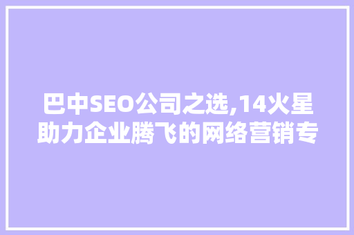 巴中SEO公司之选,14火星助力企业腾飞的网络营销专家
