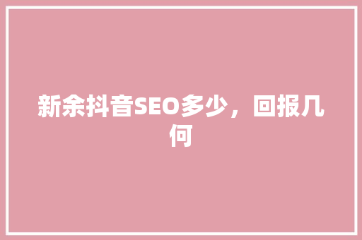 新余抖音SEO多少，回报几何