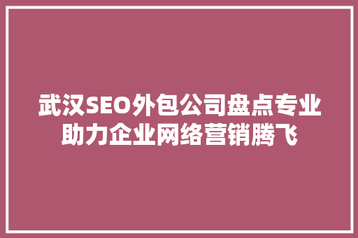 武汉SEO外包公司盘点专业助力企业网络营销腾飞