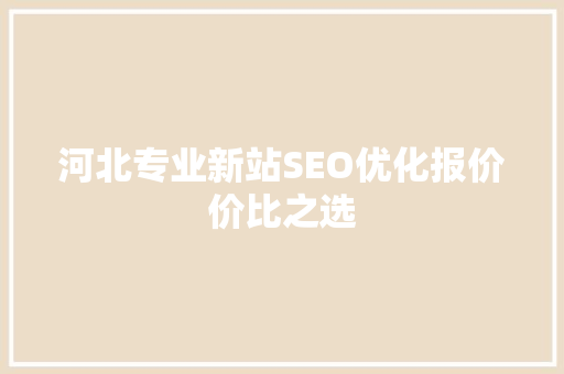 河北专业新站SEO优化报价价比之选