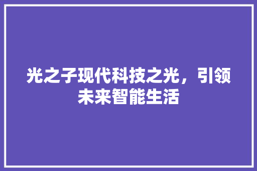 光之子现代科技之光，引领未来智能生活