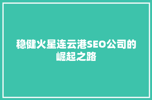 稳健火星连云港SEO公司的崛起之路  第1张