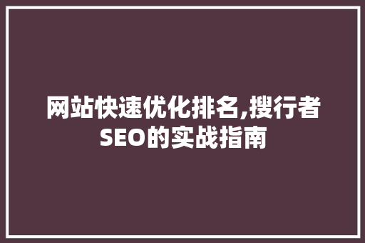 网站快速优化排名,搜行者SEO的实战指南