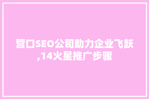 营口SEO公司助力企业飞跃,14火星推广步骤