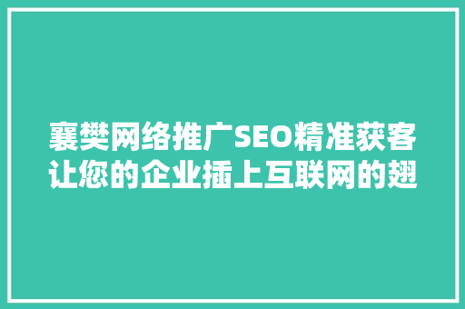 襄樊网络推广SEO精准获客让您的企业插上互联网的翅膀