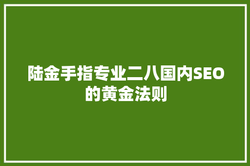 陆金手指专业二八国内SEO的黄金法则