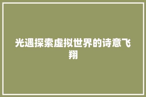 光遇探索虚拟世界的诗意飞翔