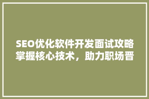 SEO优化软件开发面试攻略掌握核心技术，助力职场晋升