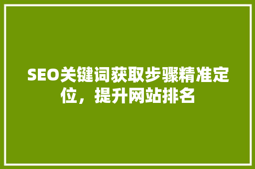 SEO关键词获取步骤精准定位，提升网站排名