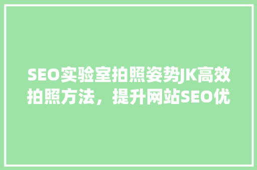 SEO实验室拍照姿势JK高效拍照方法，提升网站SEO优化效果