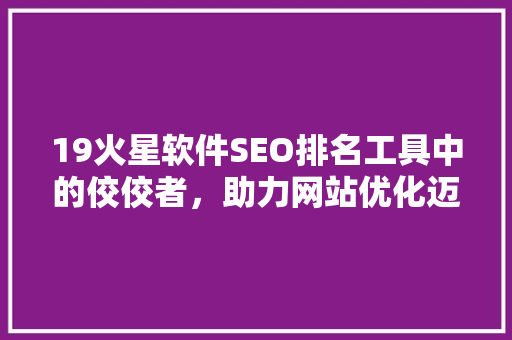 19火星软件SEO排名工具中的佼佼者，助力网站优化迈向巅峰