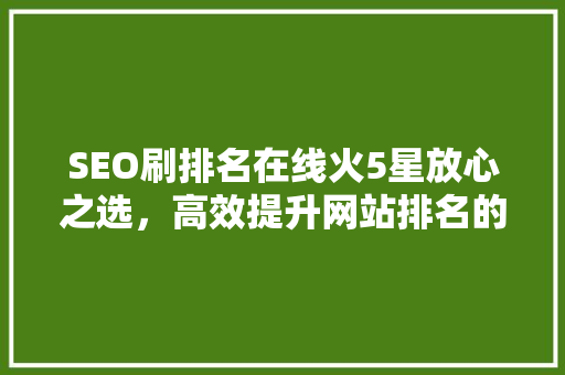 SEO刷排名在线火5星放心之选，高效提升网站排名的方法