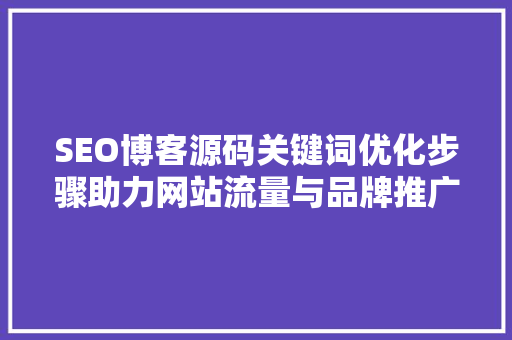 SEO博客源码关键词优化步骤助力网站流量与品牌推广