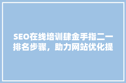 SEO在线培训肆金手指二一排名步骤，助力网站优化提升