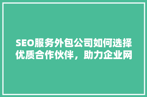 SEO服务外包公司如何选择优质合作伙伴，助力企业网络营销