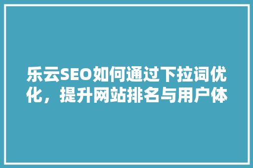 乐云SEO如何通过下拉词优化，提升网站排名与用户体验