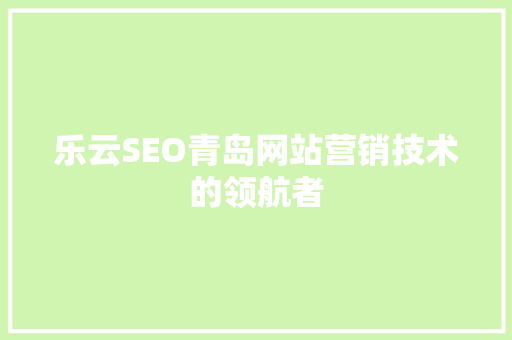 乐云SEO青岛网站营销技术的领航者