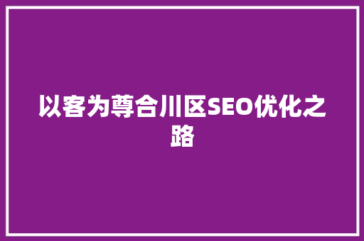 以客为尊合川区SEO优化之路