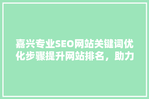 嘉兴专业SEO网站关键词优化步骤提升网站排名，助力企业腾飞