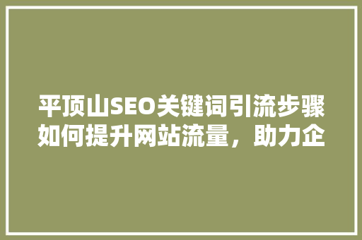 平顶山SEO关键词引流步骤如何提升网站流量，助力企业腾飞