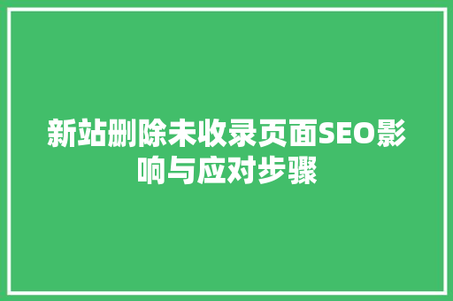 新站删除未收录页面SEO影响与应对步骤