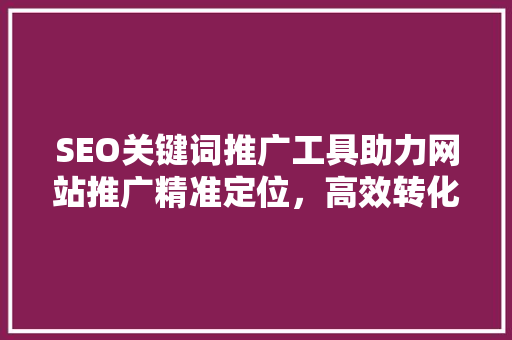SEO关键词推广工具助力网站推广精准定位，高效转化
