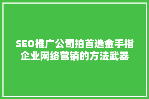 SEO推广公司拍首选金手指企业网络营销的方法武器  第1张