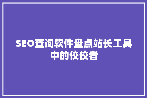SEO查询软件盘点站长工具中的佼佼者