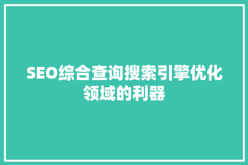 SEO综合查询搜索引擎优化领域的利器