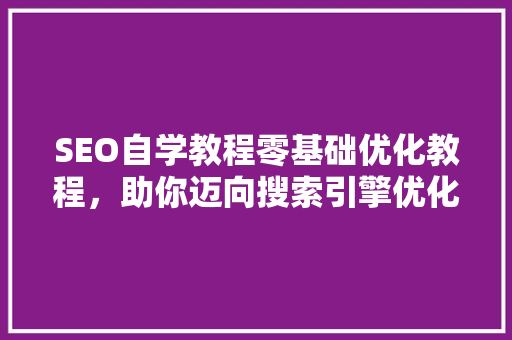 SEO自学教程零基础优化教程，助你迈向搜索引擎优化高手之路