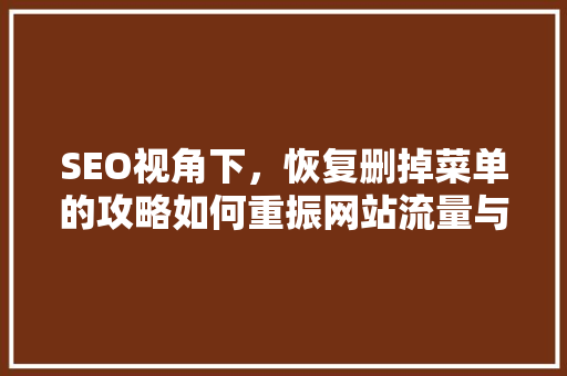 SEO视角下，恢复删掉菜单的攻略如何重振网站流量与排名