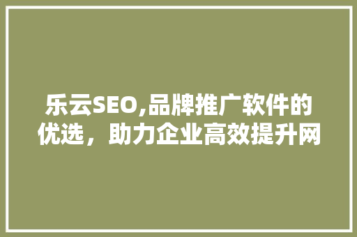 乐云SEO,品牌推广软件的优选，助力企业高效提升网络影响力