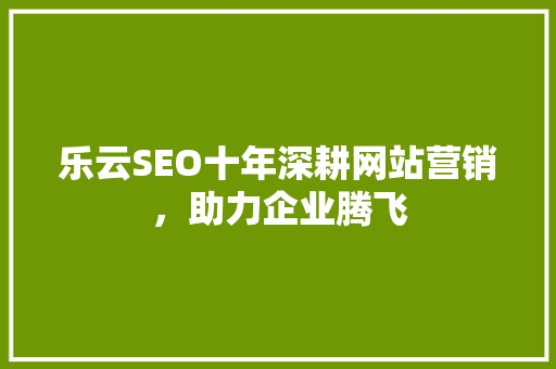 乐云SEO十年深耕网站营销，助力企业腾飞