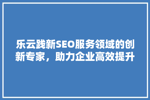乐云践新SEO服务领域的创新专家，助力企业高效提升搜索引擎排名
