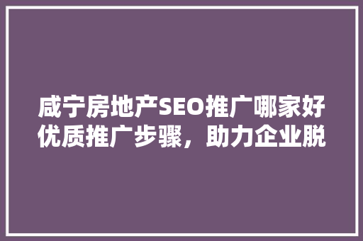 咸宁房地产SEO推广哪家好优质推广步骤，助力企业脱颖而出