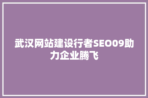 武汉网站建设行者SEO09助力企业腾飞