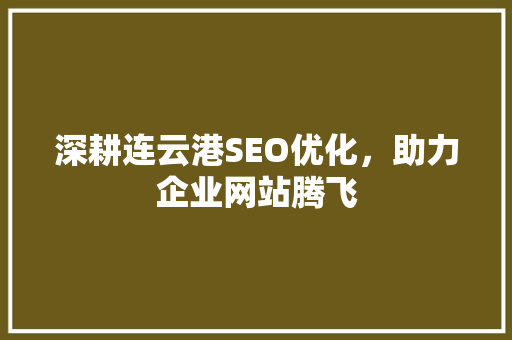 深耕连云港SEO优化，助力企业网站腾飞