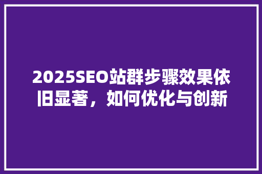 2025SEO站群步骤效果依旧显著，如何优化与创新