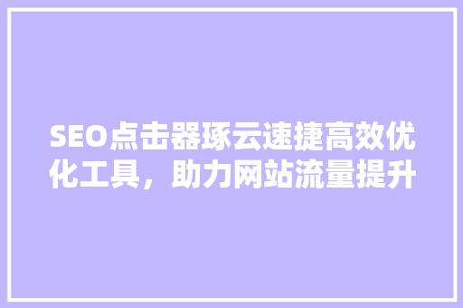 SEO点击器琢云速捷高效优化工具，助力网站流量提升