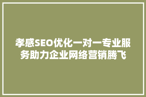 孝感SEO优化一对一专业服务助力企业网络营销腾飞
