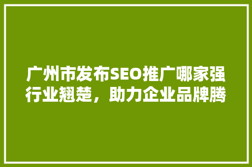 广州市发布SEO推广哪家强行业翘楚，助力企业品牌腾飞