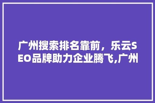 广州搜索排名靠前，乐云SEO品牌助力企业腾飞,广州SEO行业领军者