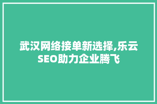 武汉网络接单新选择,乐云SEO助力企业腾飞