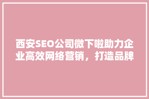 西安SEO公司微下啦助力企业高效网络营销，打造品牌新高度