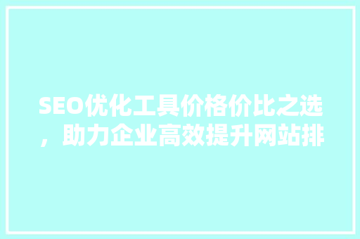 SEO优化工具价格价比之选，助力企业高效提升网站排名